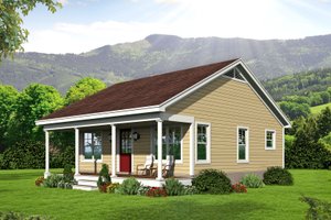 Exterior - Front Elevation for Country House Plan #932-191 - 1 bed, 1 bath