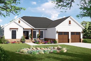 Exterior - Front Elevation for Country House Plan #21-454 - 3 bed, 2 bath