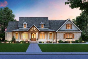 Exterior - Front Elevation for Farmhouse House Plan #1074-15 - 3 bed, 2.5 bath