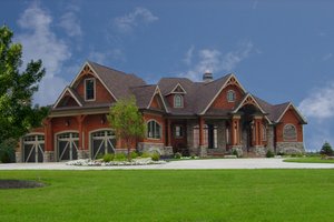Exterior - Front Elevation for Craftsman House Plan #54-385 - 4 bed, 4 bath