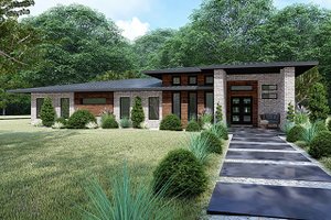 Exterior - Front Elevation for Contemporary House Plan #17-3392 - 3 bed, 2 bath