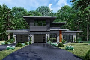 Exterior - Front Elevation for Contemporary House Plan #17-3426 - 3 bed, 2 bath