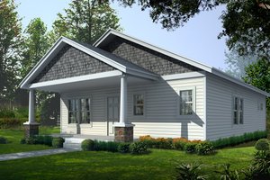 Exterior - Front Elevation for Craftsman House Plan #112-159 - 2 bed, 2 bath