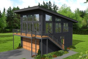 Exterior - Front Elevation for Modern House Plan #932-40 - 1 bed, 1 bath