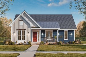 Exterior - Front Elevation for Traditional House Plan #54-629 - 3 bed, 2 bath