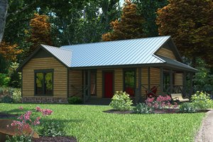 Exterior - Front Elevation for Country House Plan #472-283 - 3 bed, 2 bath