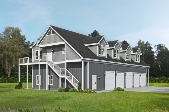 Barndominium Duplex Plan with a Huge Garage