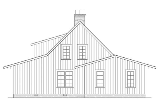 Exterior - Rear Elevation for Country House Plan #137-375 - 4 bed, 3 bath
