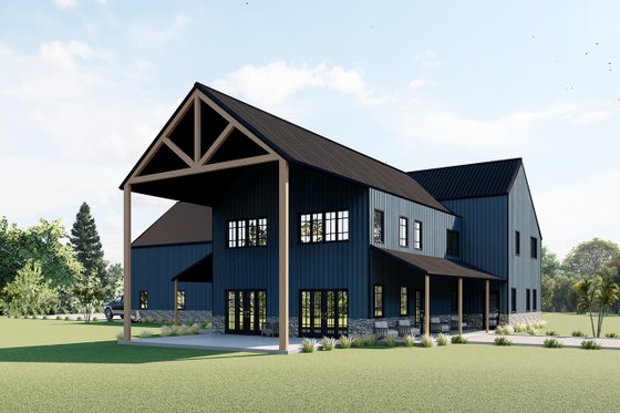 Lodge-Style Plan with Metal Framing