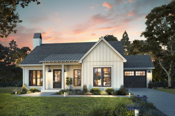 Exterior - Front Elevation for Country House Plan #430-401 - 2 bed, 2 bath