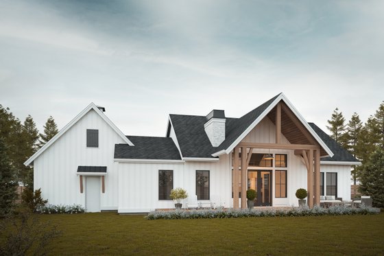 Exterior - Rear Elevation for Farmhouse House Plan #1114-74 - 3 bed, 2 bath