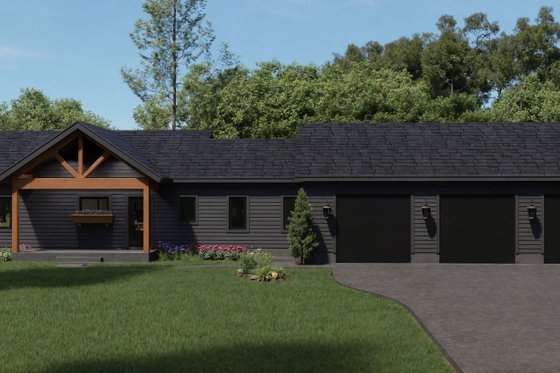 Exterior - Front Elevation for Country House Plan #932-1359 - 2 bed, 2 bath