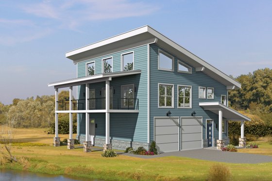Exterior - Front Elevation for Modern House Plan #932-559 - 2 bed, 2 bath