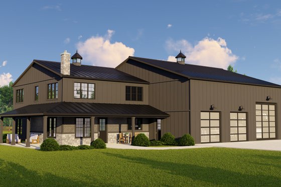 Wraparound Porch Barndominium Plans