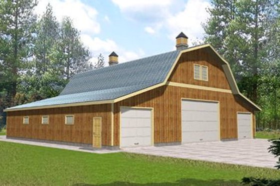 Exterior - Front Elevation for Country House Plan #117-483, 0 bath