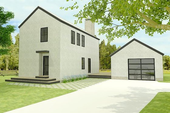 Exterior - Front Elevation for Modern House Plan #914-5 - 2 bed, 1.5 bath