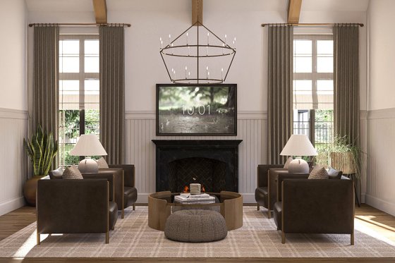 Interior - Family Room for Farmhouse House Plan #455-680 - 4 bed, 3.5 bath