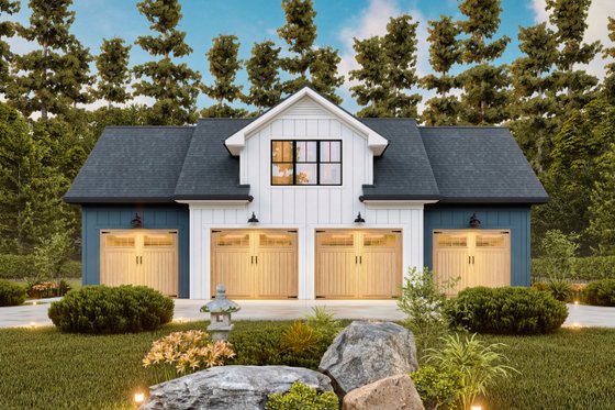 Exterior - Front Elevation for Farmhouse House Plan #54-670 - 2 bed, 2 bath