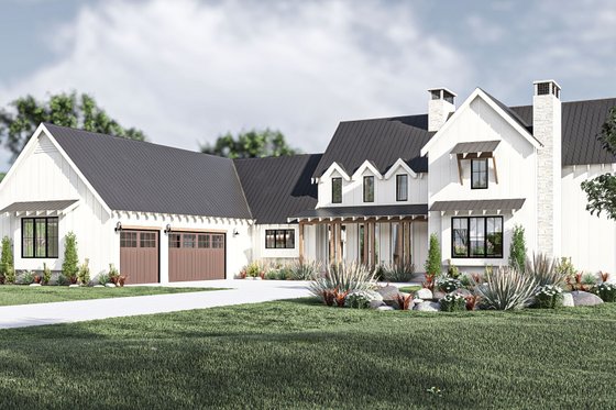 Luxe Farmhouse Plan with Screened Porch
