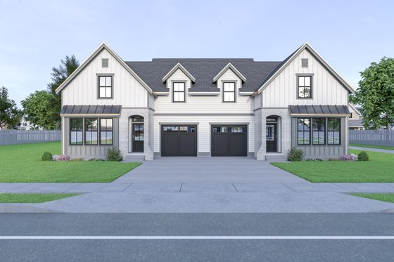 Modern Farmhouse Duplex with Big Garages