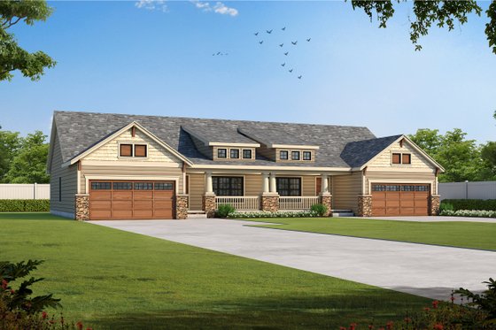 One-Story Duplex with Relaxed Layout