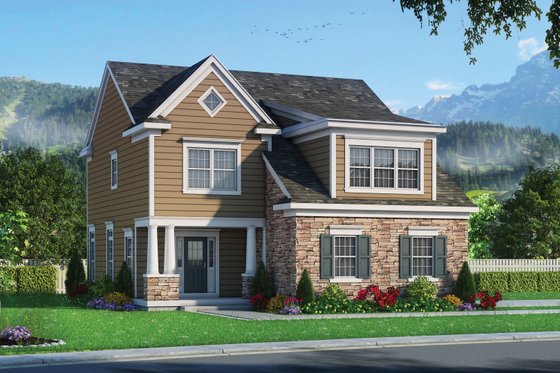 Exterior - Front Elevation for Traditional House Plan #20-2346 - 4 bed, 2.5 bath