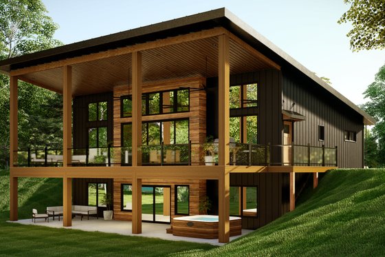 Exterior - Front Elevation for Modern House Plan #1064-280 - 2 bed, 2 bath