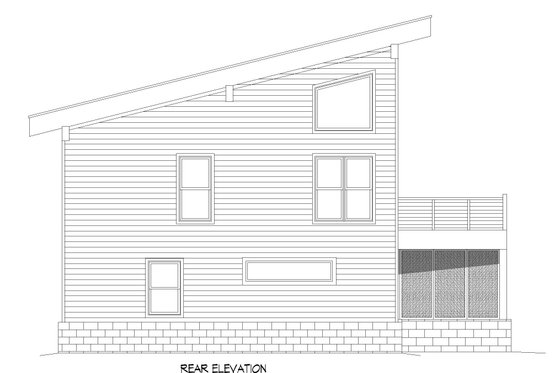 Exterior - Rear Elevation for Contemporary House Plan #932-435 - 3 bed, 2 bath