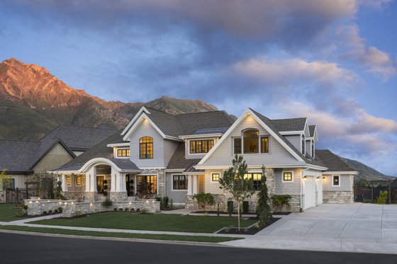 Exterior - Front Elevation for Craftsman House Plan #920-24 - 6 bed, 5.5 bath