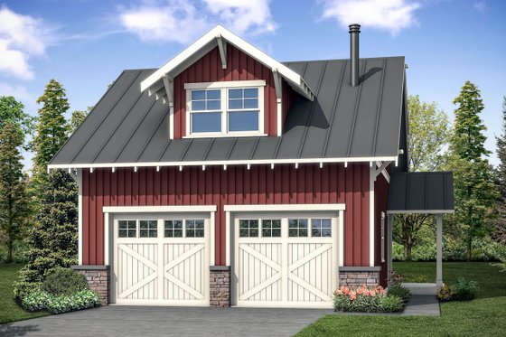 Exterior - Front Elevation for Country House Plan #124-1098, 1 bath