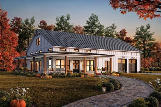 Exterior - Front Elevation 4 for Barndominium House Plan #430-333 - 3 bed, 2.5 bath