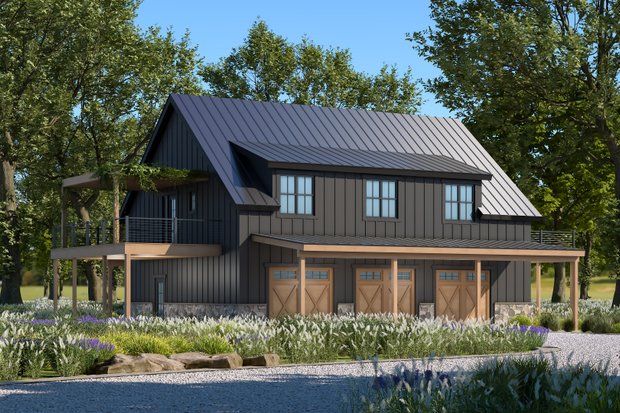 3-Car Garage Apartment Plans