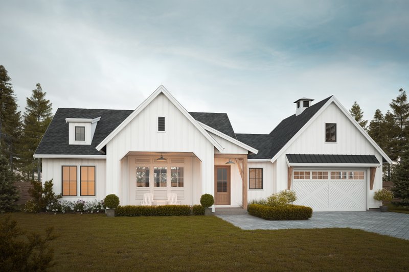 Exterior - Front Elevation 2 for Farmhouse House Plan #1114-74 - 3 bed, 2 bath