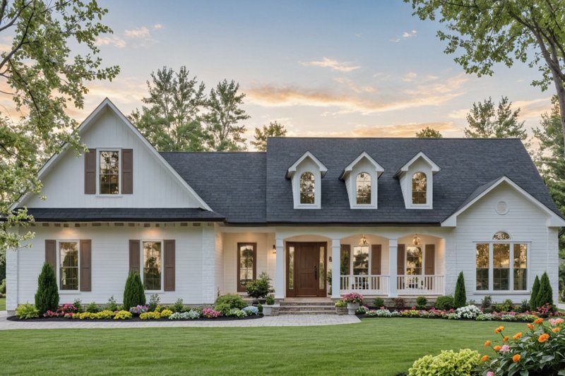 Exterior - Front Elevation 2 for Farmhouse House Plan #21-549 - 3 bed, 2.5 bath