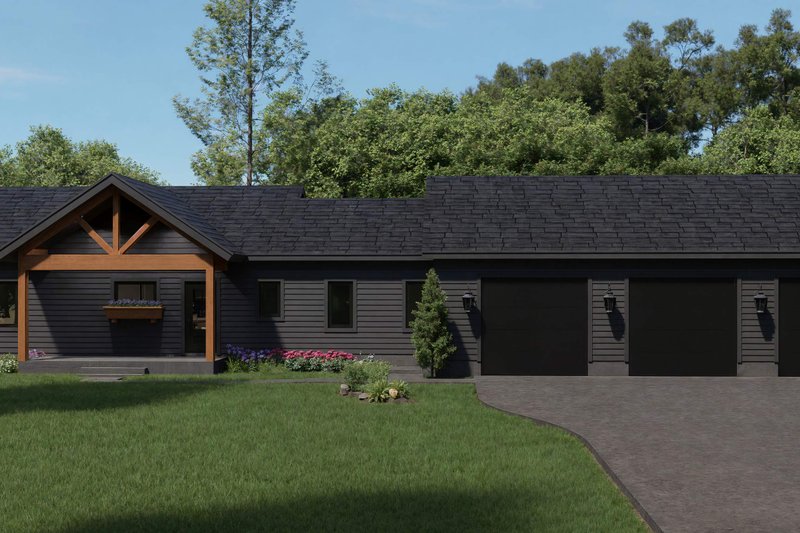 Exterior - Front Elevation 2 for Country House Plan #932-1359 - 2 bed, 2 bath