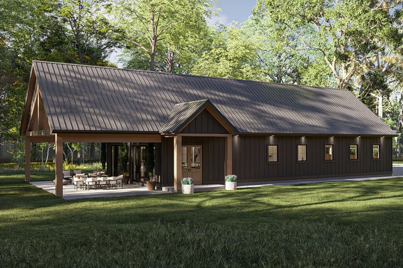 Exterior - Front Elevation 2 for Barndominium House Plan #455-686 - 1 bed, 1.5 bath