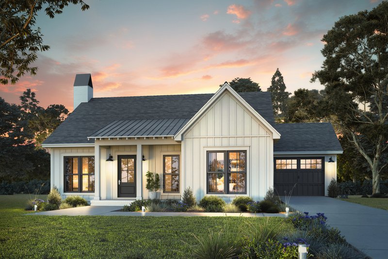 Exterior - Front Elevation 2 for Country House Plan #430-401 - 2 bed, 2 bath