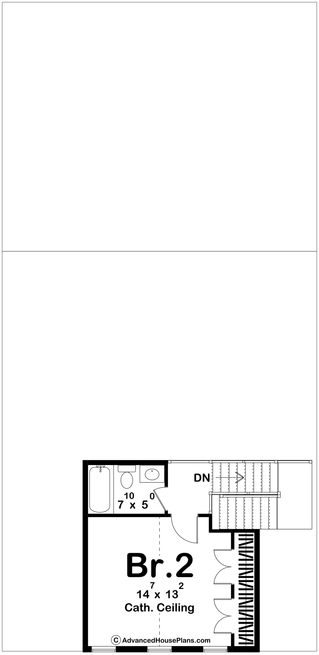 Floor Plan - Upper Floor for Barndominium House Plan #455-508 - 2 bed, 2.5 bath