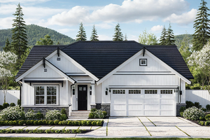 Exterior - Front Elevation for Cottage House Plan #515-44 - 3 bed, 2 bath