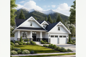 Exterior - Front Elevation for Craftsman House Plan #515-48 - 3 bed, 2 bath