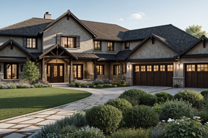 Exterior - Front Elevation for Farmhouse House Plan #1109-19 - 5 bed, 3 bath