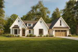 Exterior - Front Elevation for Tudor House Plan #1109-2 - 2 bed, 2 bath