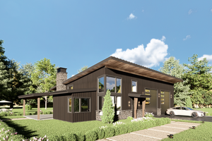 Exterior - Front Elevation for Barndominium House Plan #1070-221 - 1 bed, 1.5 bath