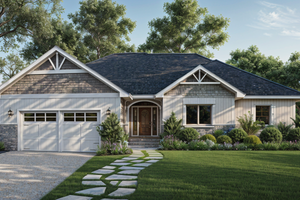 Exterior - Front Elevation for Farmhouse House Plan #1109-23 - 5 bed, 2 bath