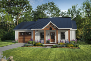 Exterior - Front Elevation for Country House Plan #21-490 - 1 bed, 1 bath