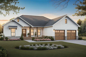 Exterior - Front Elevation for Farmhouse House Plan #21-493 - 3 bed, 2 bath