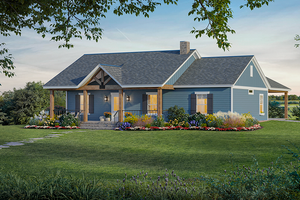 Exterior - Front Elevation for Country House Plan #21-466 - 3 bed, 2 bath