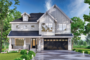 Exterior - Front Elevation for Craftsman House Plan #119-450 - 4 bed, 4 bath