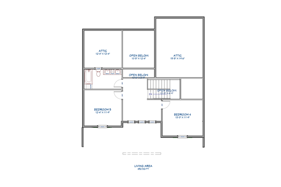 Floor Plan - Lower Floor for Farmhouse House Plan #1109-15 - 5 bed, 3 bath