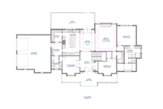 Floor Plan - Main Floor for Farmhouse House Plan #1109-15 - 5 bed, 3 bath